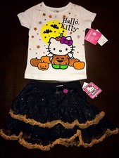 ADORABLE Hello Kitty 2pc Halloween Outfit Set. 3T Glitter Tutu. NEW 46