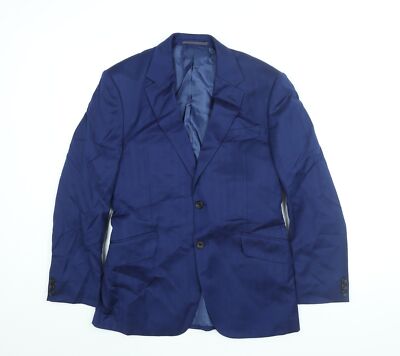 Marks and Spencer Herren Sakko Anzugjacke Blau Wolle Größe 36 Regular