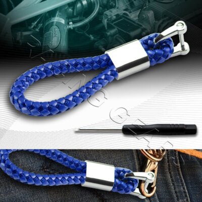 Universal Blue Calf Leather Keychain Ring – 4.8 X 0.78 Inch – Up_Gear_Performance