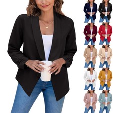 Womens Casual Blazers Long Sleeve Lapel Slim Work Office Blazer Jacket Business