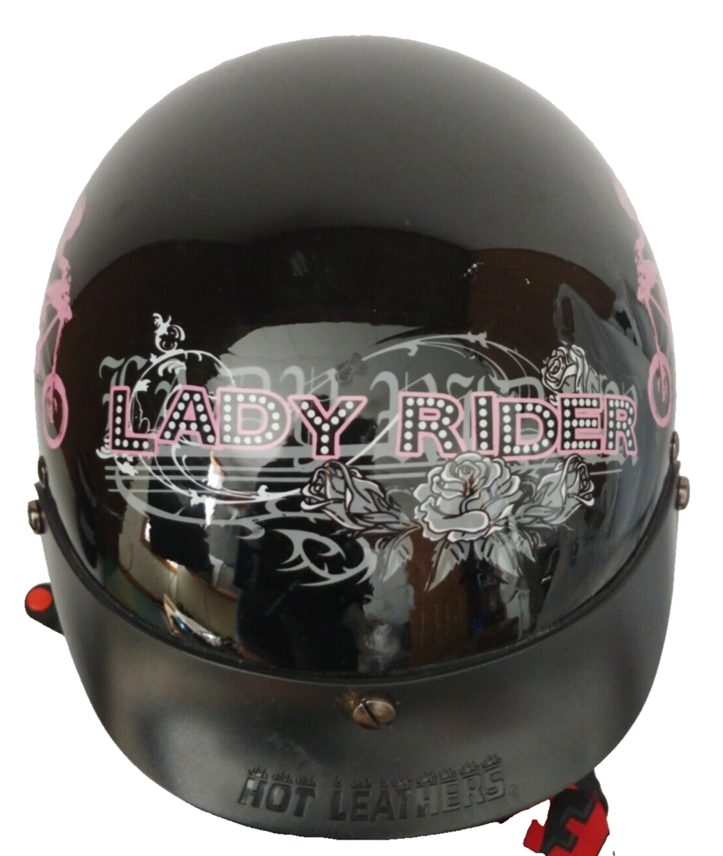 ebay motorcycle helmets with roses Daytona Women's Skull Cap Purple Rose Half Helmet, 2XS Safety Standards FMVSS 218 TMS Rose Skull Motorcycle Half