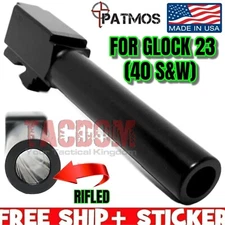 PATMOS ARMS Black Nitride Barrel for GL0CK 23 GEN 1-4 .40 S&W - USA - RIFLED USA