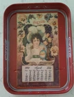 Vintage Italy 1901 Coca Cola Drink Tray Replica ofHilda Clark,Calendar April,Red