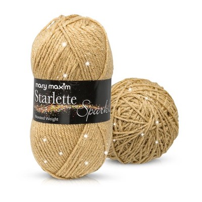 Mary Maxim Starlette Sparkle Yarn, Medium Worsted Weight 196 yards, Topaz 