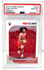 2019 NBA Hoops Winter COBY WHITE RC Rookie Basketball Card PSA 10 GEM MINT