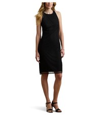 Woman's Dresses Lauren Ralph Lauren Beaded Netting Sleeveless Cocktail Dress