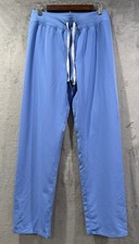Figs High Waisted Livingston Blue Straight Leg Scrub Pants Women's Size M Tall