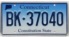 *BARGAIN BIN*  2015 Base Connecticut License Plate #BK-37040