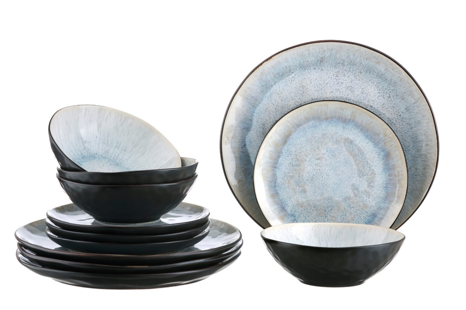 andas Tafelservice Geschirr-Set, Service Arnhem (12-tlg), 4 Personen, Steinzeug