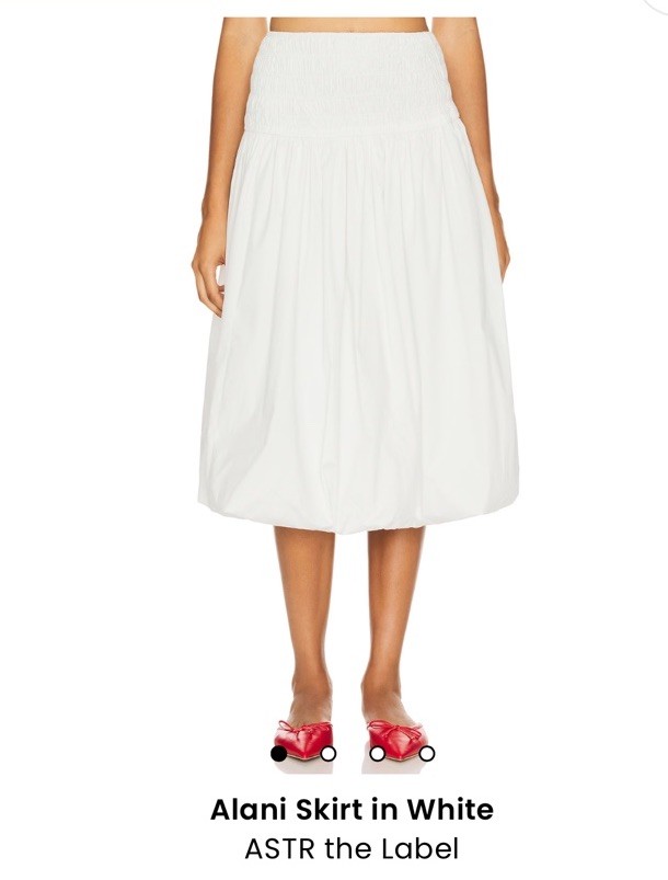 ASTR the Label Alani White Balloon Midi Skirt size s