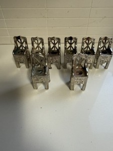 Vintage Replica Chair Menorah, Set of 8 Chairs