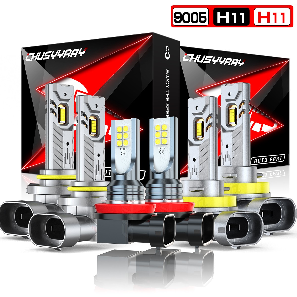 For Toyota Sienna Van 4-Door 3.5L 2011-2020 LED Headlight Hi-Low Fog Light Bulbs