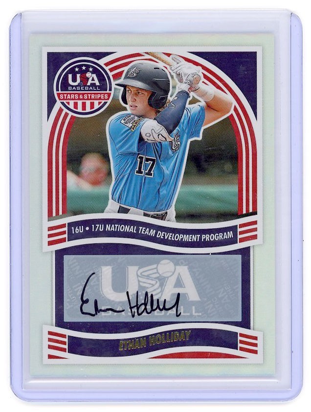 2024 USA Baseball Stars & Stripes #15 Ethan Holliday Signatures Autograph Holo