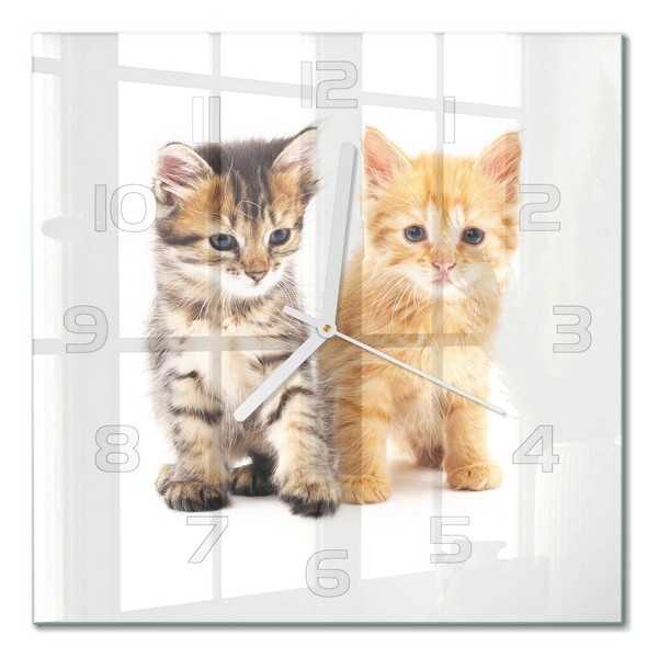 Dekorative Wanduhr Mit FließEnden Zeigern Braun-Rote Katze WeißE Zeiger 30X30 Cm-image