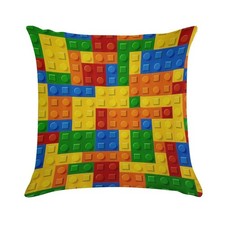 Boys Throw Pillow Covers for Boys Girls Room, Building Blocks Toys Covers for...