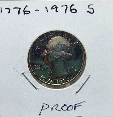 1776 - 1976 S U.S. Washington Quarter Dollar Proof 25C 40% Silver Coin