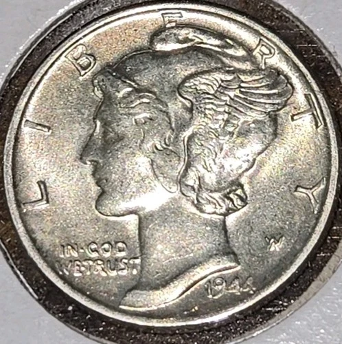 1944 P Philadelphia Mint US Mercury SILVER 10c DIME 0.0723 Tr Oz BU GRADER!