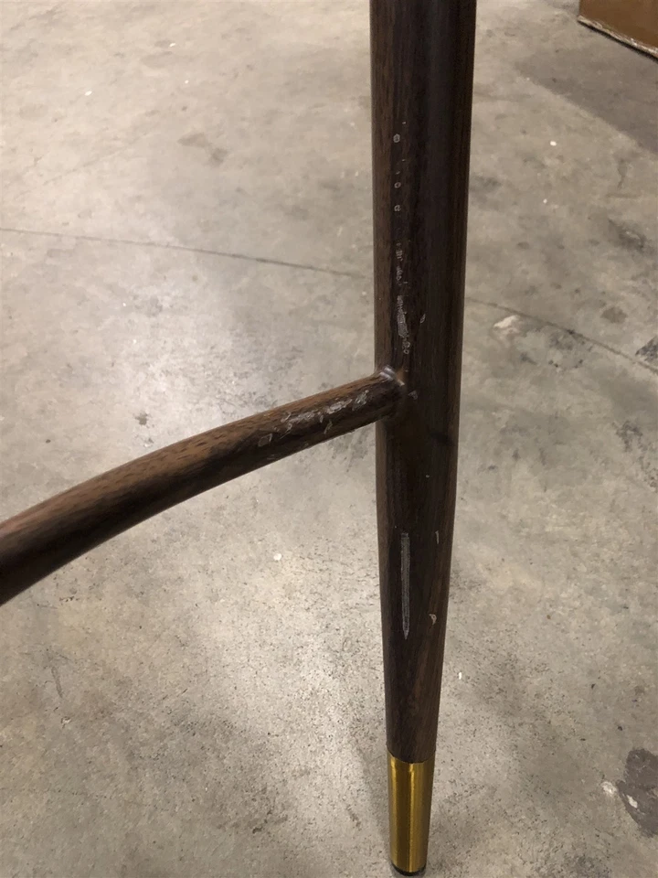 HomeRoots 564992 30 pulgadas Silla de bar de altura de cuero sintético marrón dorado y nogal Foto 2 de 4