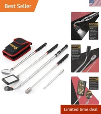 Inspection Mirror Telescoping LED Flashlight Magnet Stick for Repairs Gadgets