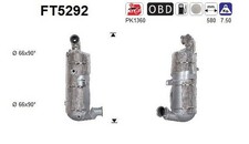 FILTR CZĄSTEK STAŁYCH DPF CITROEN JUMPY III 1,5 BLUEHDI EURO 6 SCR AS FT5292 für