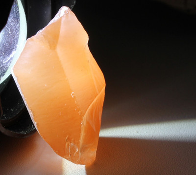 Small Sunrise Orange Quartz Crystal Point For Handmade Jewelry or Specimen Piece