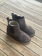 J. Crew Crewcuts Brown Suede Chelsea Pull On Boots Kids 13 NEW