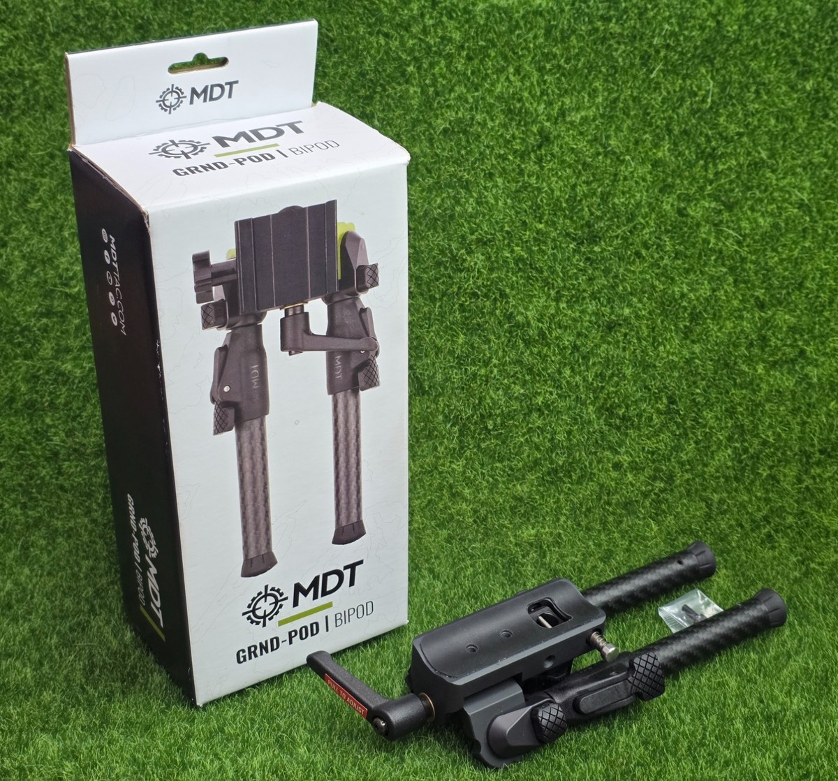 MDT GRND Bipod, Sling Swivel Stud, Black, Carbon Fiber, 4.5