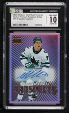 2024 Skybox Metal Universe Premium Prospects Macklin Celebrini CGC 10 Auto 1r7x