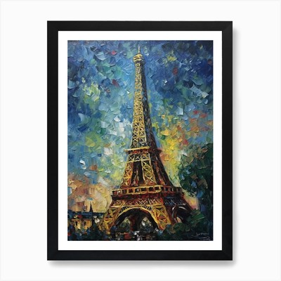 Eiffel Tower Paris France Vincent V Framed Wall Art Poster Canvas Print Picture