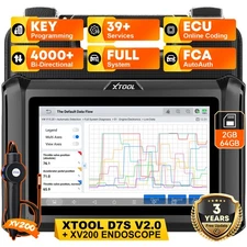 XTOOL D7S All System Diagnostic Scanner E/CU Coding Tool 36+ Service + Endoscope
