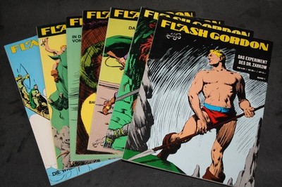 7x Flash Gordon (Alex Raymond) - 1975 Pollischansky Verlag  - Comic Alben!