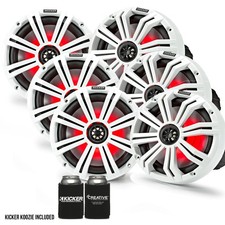 Kicker 8" White Marine LED Speakers - 3-Pairs of OEM replacement speakers