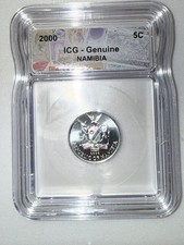 2000 Namibia 5 Cents • ICG Genuine • Encapsulated World Coin