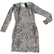 Wild Fable Women's Brown Swirl Long Sleeve BodyCon Dress - Size Small - NWT