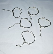 5 x NEW 3mm Silver Tone SNAKE BRACELET For WATCHES European Beads & Charms 