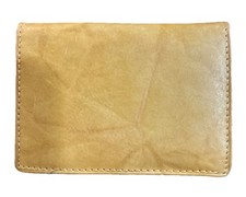 All Leather Tan BiFold Slim Wallet old stock 1980  s Vintage New Old Stock