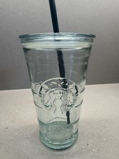 Starbucks Recycled Glass 16 oz Tumbler - With Straws- Iced Coffee Travel Cups 