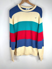 VTG Flying Scotsman Sweater Xl Made in USA Stripe Colorblock Mallard Duck Preppy