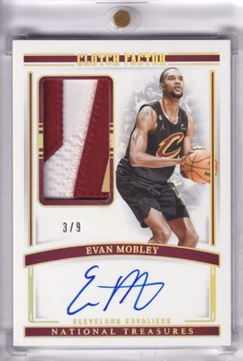 2023-24 Panini National Treasures Clutch Factor Patch-Auto EVAN MOBLEY /9