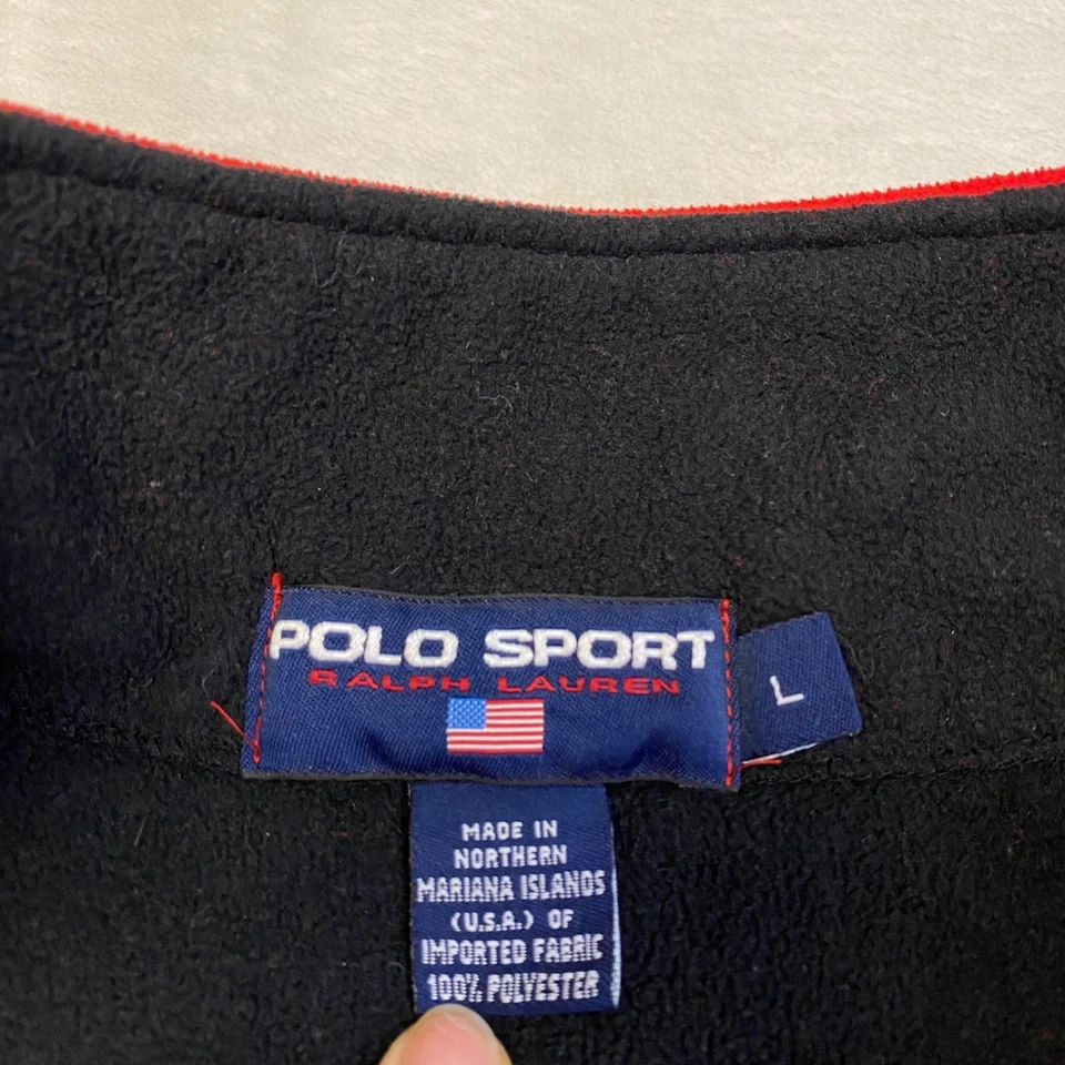 Polo Sport Ralph Lauren красный флис четверть молнии пуловер толстовка мужской размер L - Изображение 3 из 4