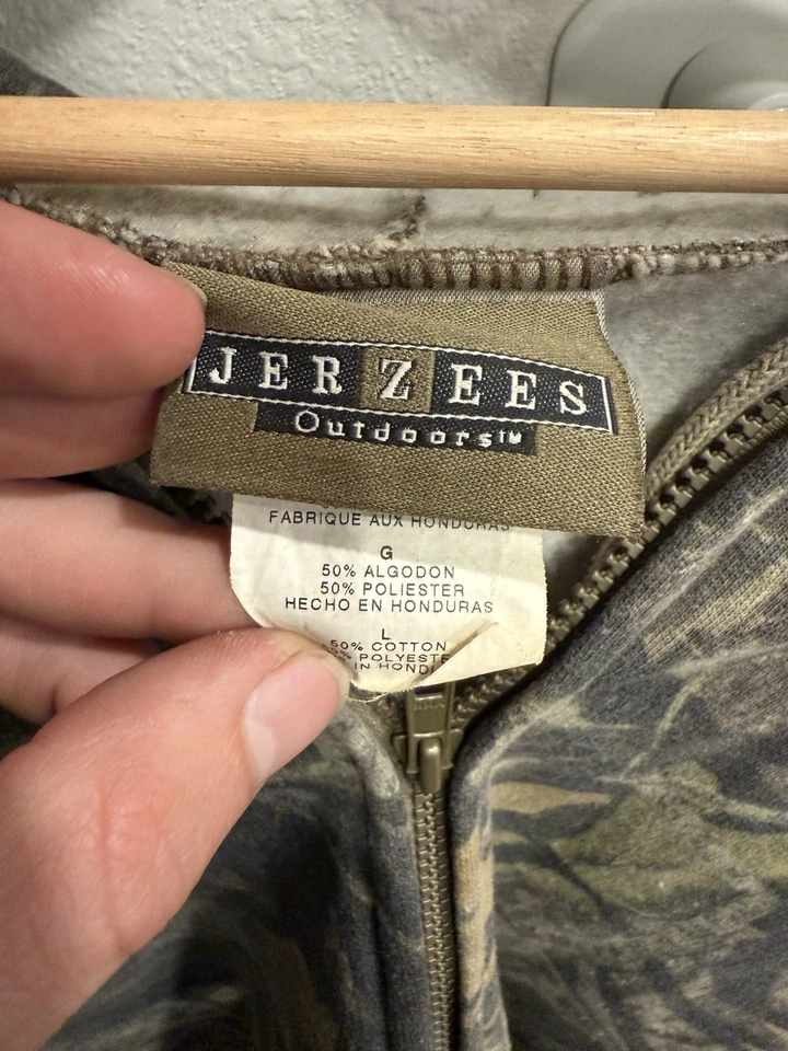 Sudadera con Capucha Vintage Jerzees Exterior Roble Mossy Break Up Camuflaje Cremallera/Talla: L Foto 2 de 4