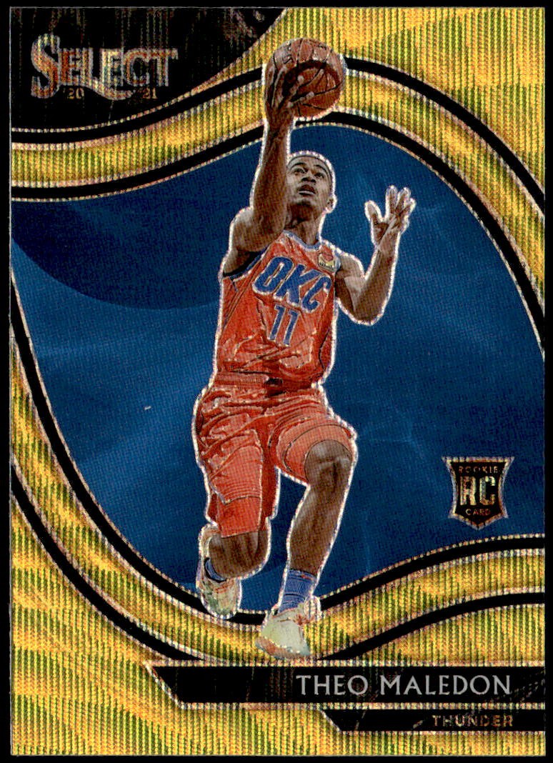 2020-21 Panini Select #267 Theo Maledon Gold Wave Prizms Courtside Rookie E1