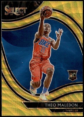 2020-21 Panini Select #267 Theo Maledon Gold Wave Prizms Courtside Rookie E1
