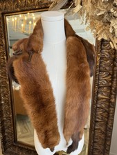 Vintage 1940s 1950s Mink Fur Stole Wrap Red/Brown Fur Collar Old Hollywood Glam