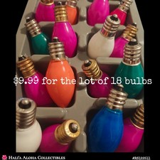 18 Christmas C9 1/4-7w Indoor Outdoor Light Bulbs Cool Burning VTG NOS Retro MCM