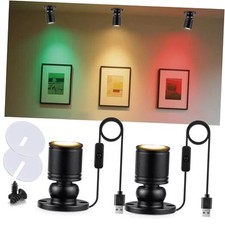 USB Powered Mini Spotlights for Displays 2-Pack   5V Small LED 2PACK Warm Light