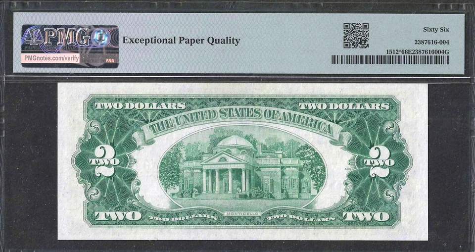 1953-C $2 RED SEAL ** STAR NOTE ** FR 1512* ~SUPERB PMG GEM UNCIRCULATED 66 EPQ - Image 2 of 2