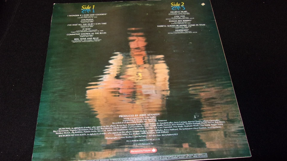 JOHNNY RODRIGUEZ REFLECTING Lp  VINYL~Canada Pressing~MERCURY SRM1 1110 - Image 2 of 2