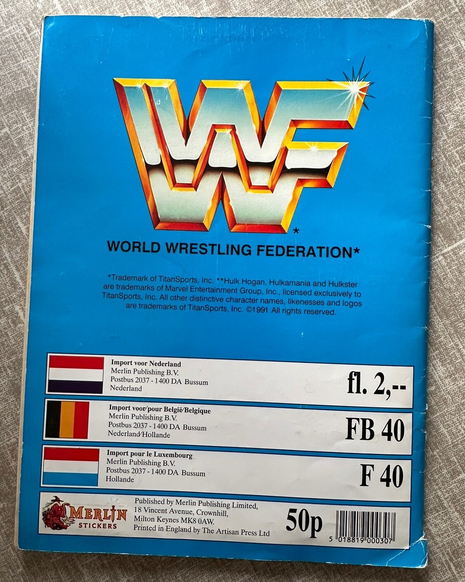 Vintage WWF Superstars Merlin Blue Sticker Album Series 2 - 80