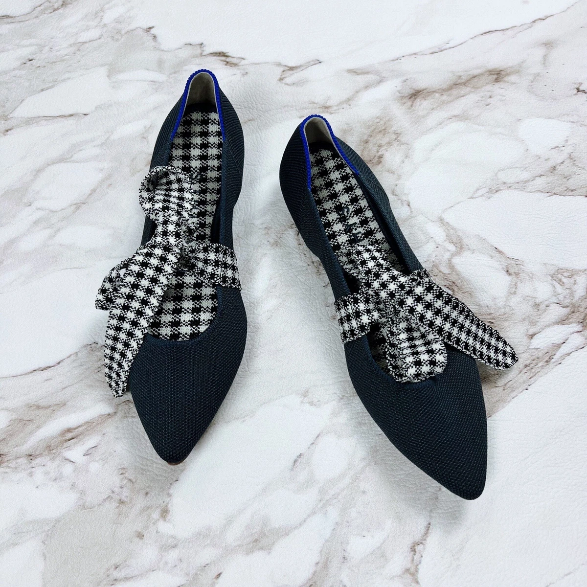 Gingham flat shoes sale